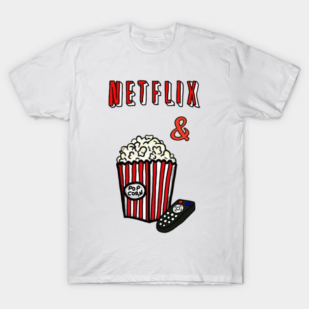 NETFLIX / POPCORN Chill T-Shirt by SolaLuna